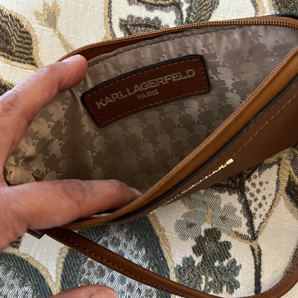 Karl Lagerfeld Paris Caramel Wristlet Wallet - Picture 12 of 13